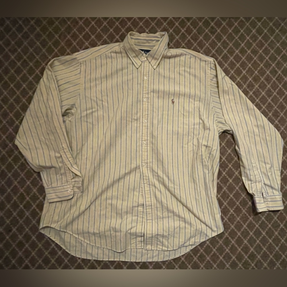 Ralph Lauren Yellow and Blue Striped Shirt